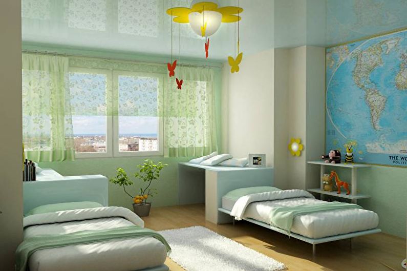 The combination of colors in the interior of the children's room - photo