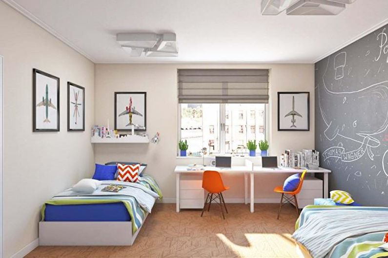 The combination of colors in the interior of the children's room - photo