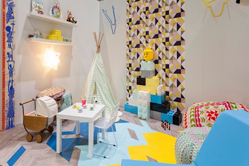 The combination of colors in the interior of the children's room - photo