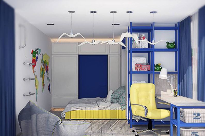 The combination of colors in the interior of the children's room - photo