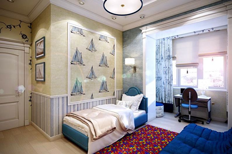 The combination of colors in the interior of the children's room - photo