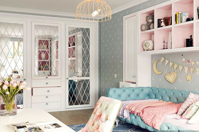 The combination of colors in the interior of the children's room - photo