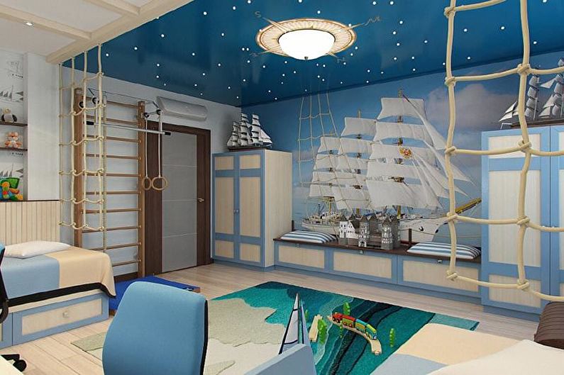 The combination of colors in the interior of the children's room - photo