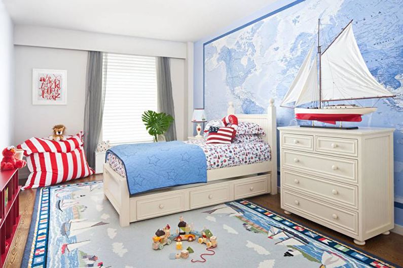 The combination of colors in the interior of the children's room - photo
