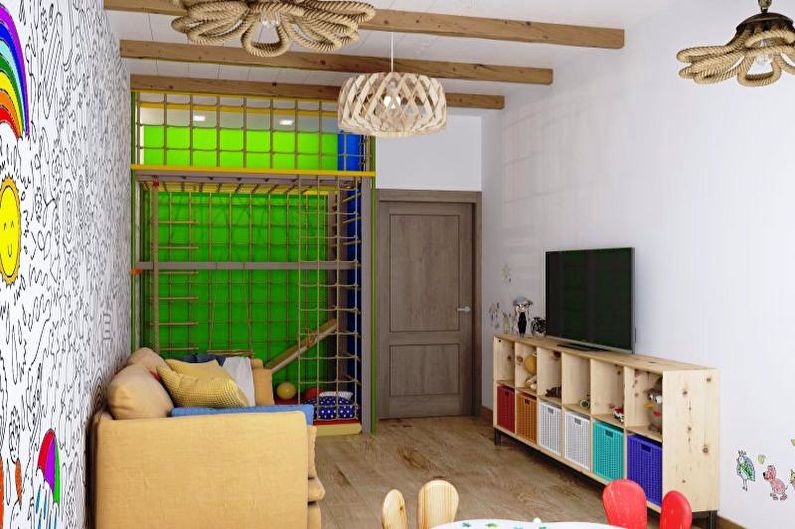 The combination of colors in the interior of the children's room - photo