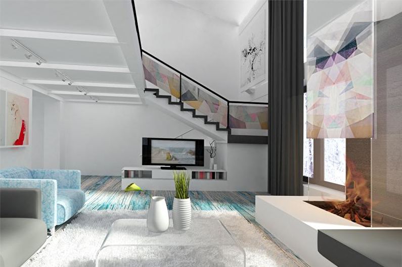 Interiørdesign av en hytte eller et landsted - foto