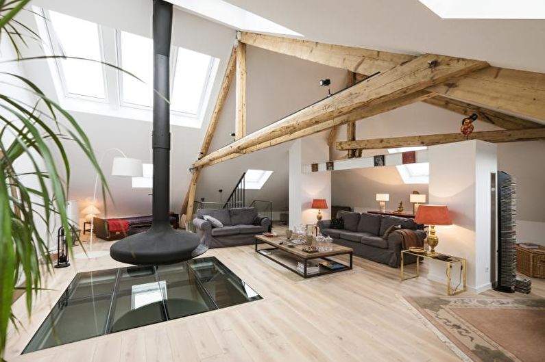 Interiørdesign av en hytte eller et landsted - foto