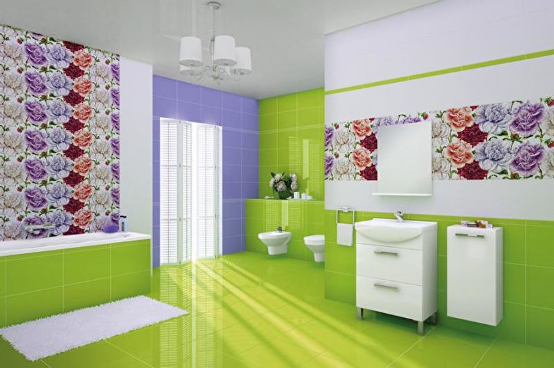 Combinations of colors in the interior of the bathroom - Color wheel