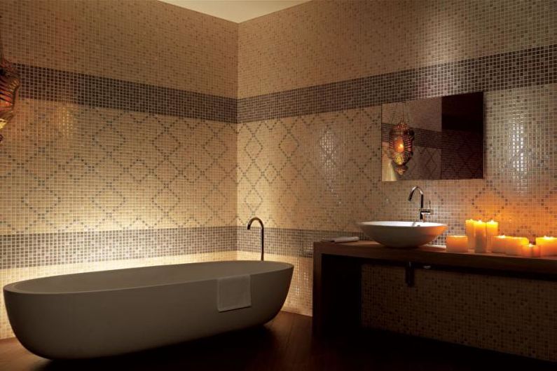 Combinations of colors in the interior of the bathroom - Warm colors
