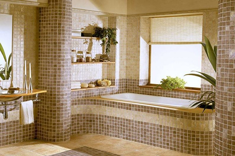 The combination of colors in the interior of the bathroom - photo