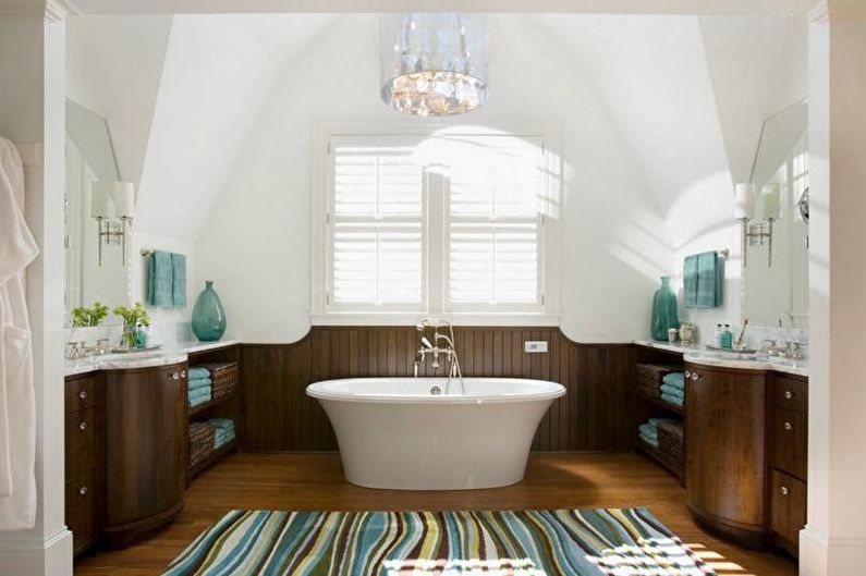 The combination of colors in the interior of the bathroom - photo