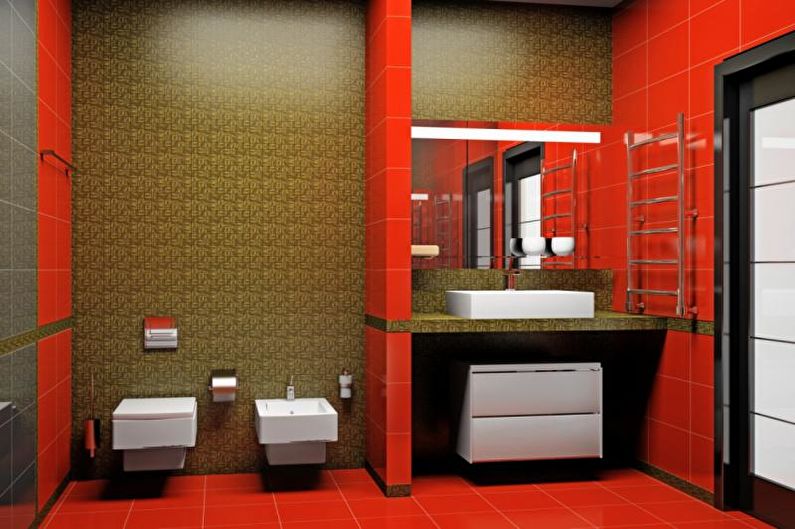 The combination of colors in the interior of the bathroom - photo