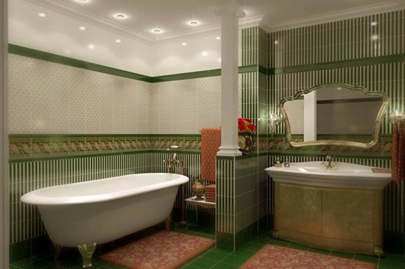 The combination of colors in the interior of the bathroom - photo