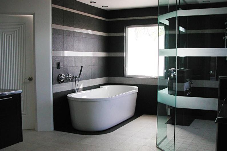 The combination of colors in the interior of the bathroom - photo