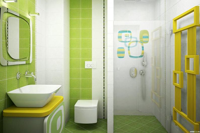 The combination of colors in the interior of the bathroom - photo