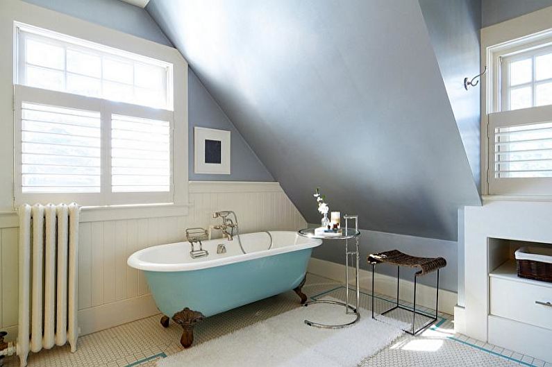 The combination of colors in the interior of the bathroom - photo