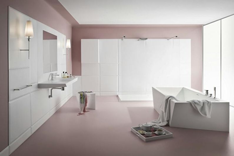 The combination of colors in the interior of the bathroom - photo
