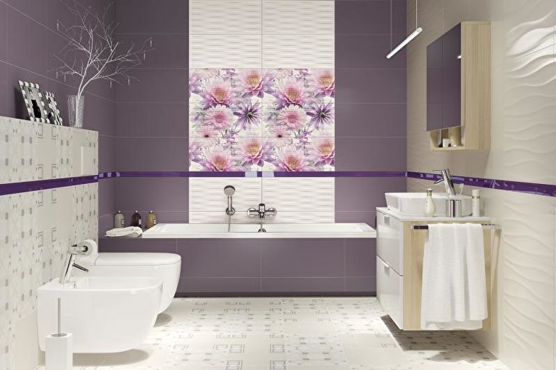 The combination of colors in the interior of the bathroom - photo