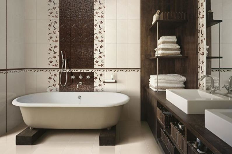 The combination of colors in the interior of the bathroom - photo