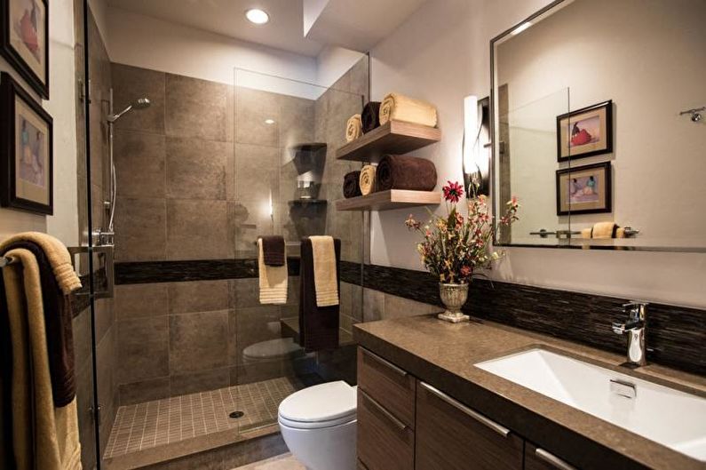 The combination of colors in the interior of the bathroom - photo