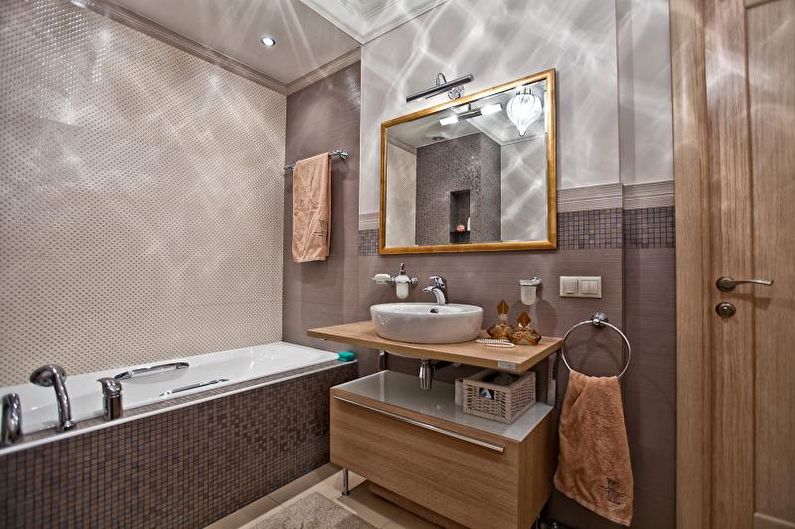 The combination of colors in the interior of the bathroom - photo