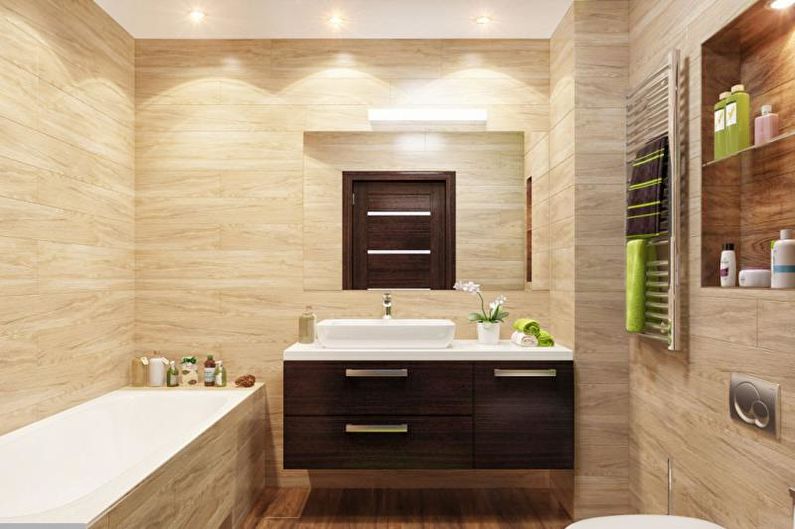 The combination of colors in the interior of the bathroom - photo