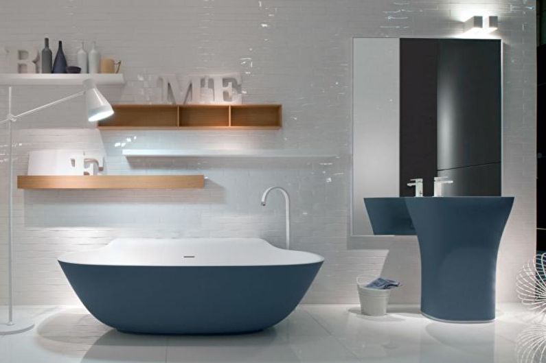 The combination of colors in the interior of the bathroom - photo