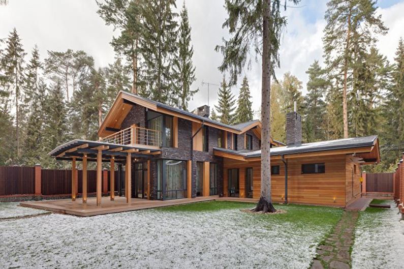 Wooden Scandinavian country house - larawan