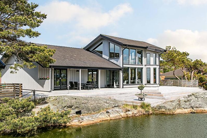 Bubong para sa isang bahay na istilo ng Scandinavian - larawan