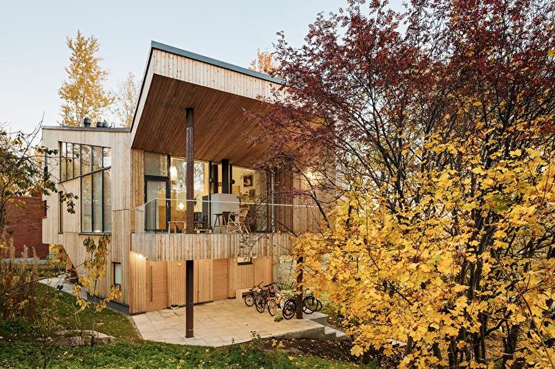 Bubong para sa isang bahay na istilo ng Scandinavian - larawan