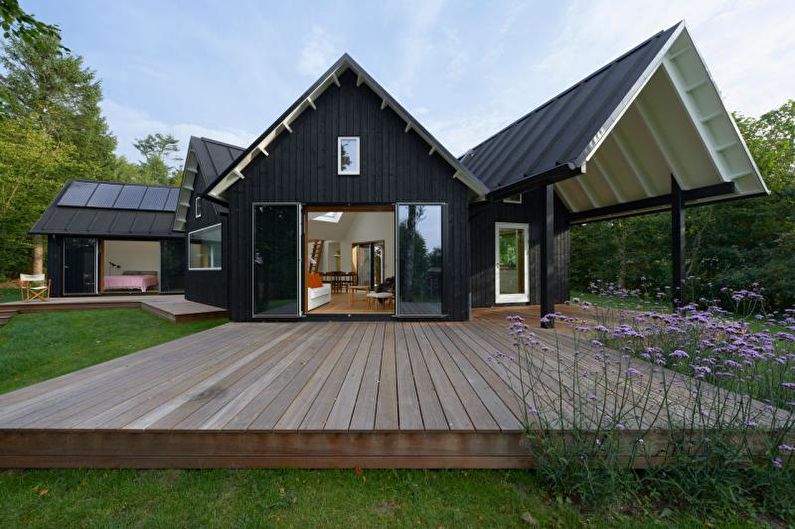 Porch para sa isang bahay na may estilo ng Scandinavian - larawan