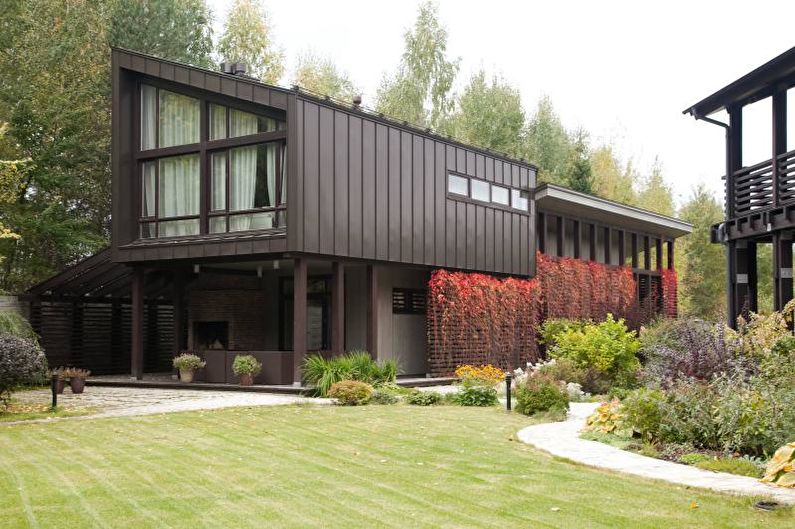 Porch para sa isang bahay na may estilo ng Scandinavian - larawan