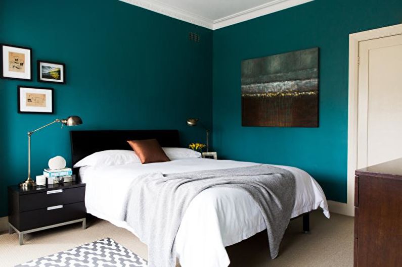Blue-Green Bedroom - Interior Design 2018