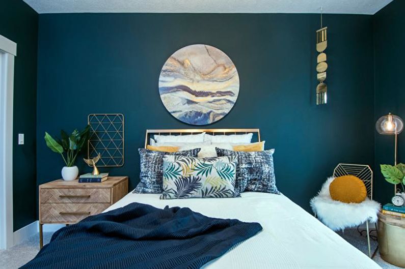 Blue-Green Bedroom - Interior Design 2018