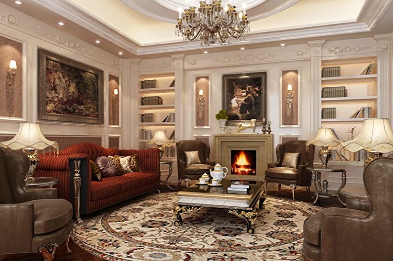 Living Room - Design an apartment in a classic style