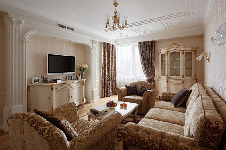 Living Room - Design an apartment in a classic style