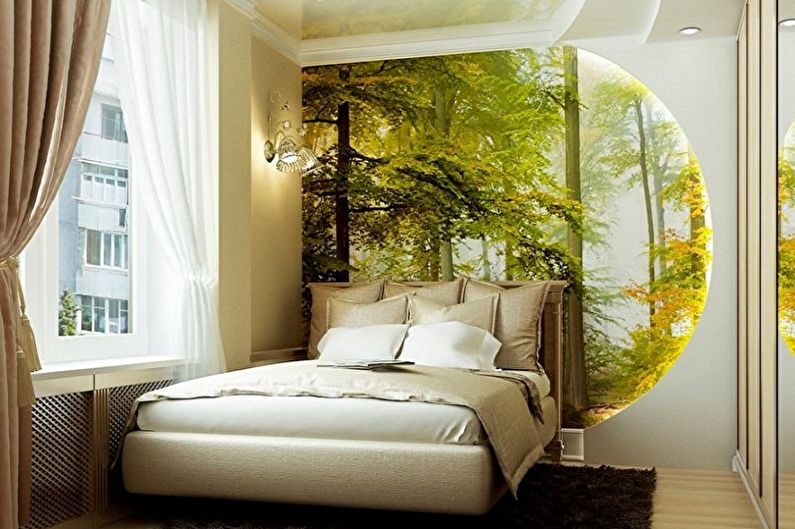 Bedroom design 15 sq.m. - wall decoration