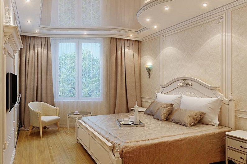 Bedroom design 15 sq.m. - ceiling decoration