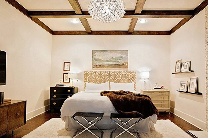 Bedroom design 15 sq.m. - ceiling decoration