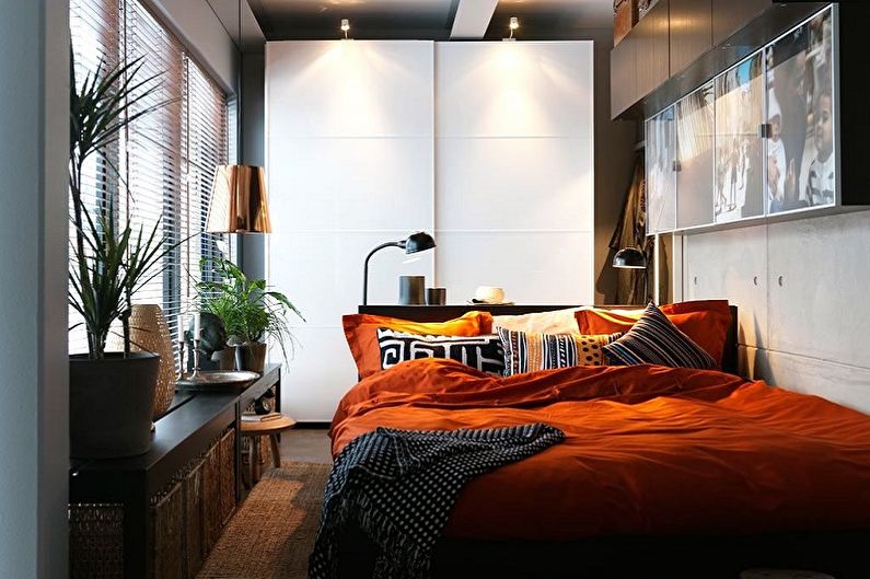 Bedroom design 15 sq.m. - Lighting and decor