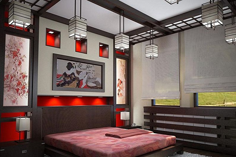 Bedroom 15 sqm in Japanese style - Interior Design