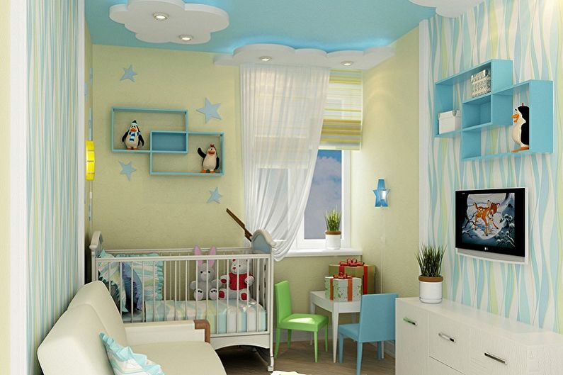 Small Kids Room Design - Ceiling Finish
