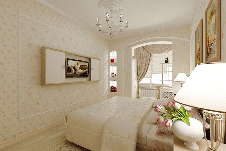 Interior design of a small bedroom - photo
