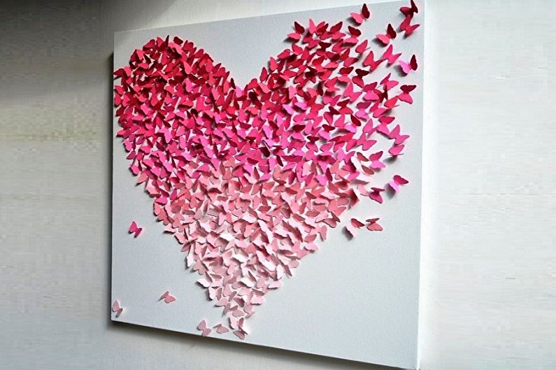 How to decorate an apartment on February 14 - Romantic panel by February 14