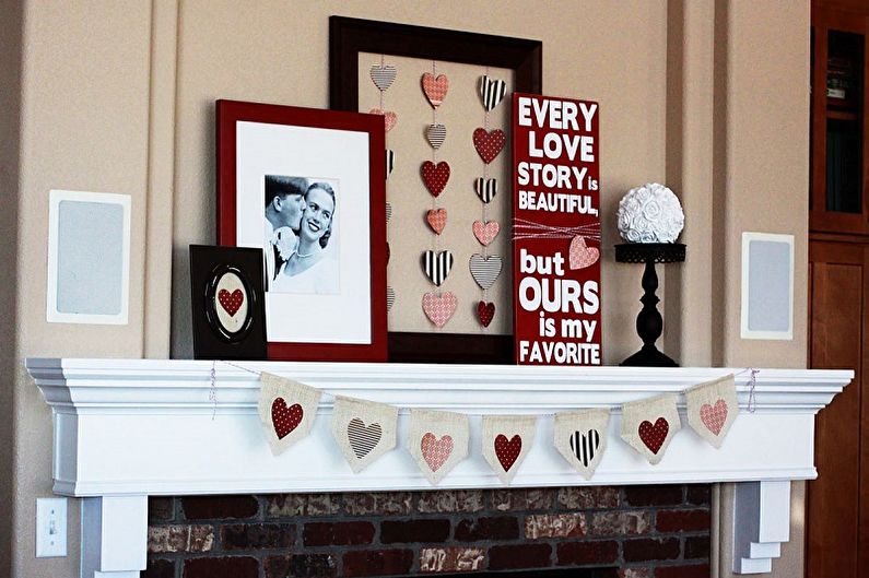 How to decorate an apartment on February 14 - Joint photos