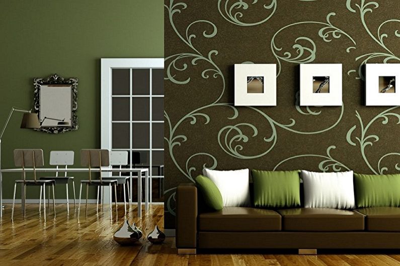 The combination of wallpaper in the interior - Color combinations