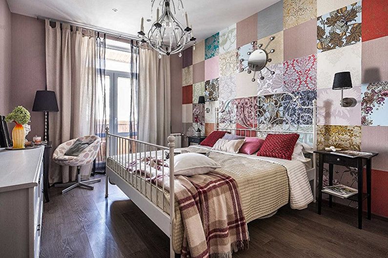The combination of wallpaper in the interior - Combination of wallpaper with a pattern