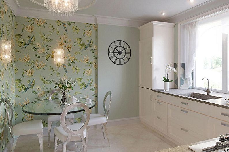 The combination of wallpaper in the interior - photo