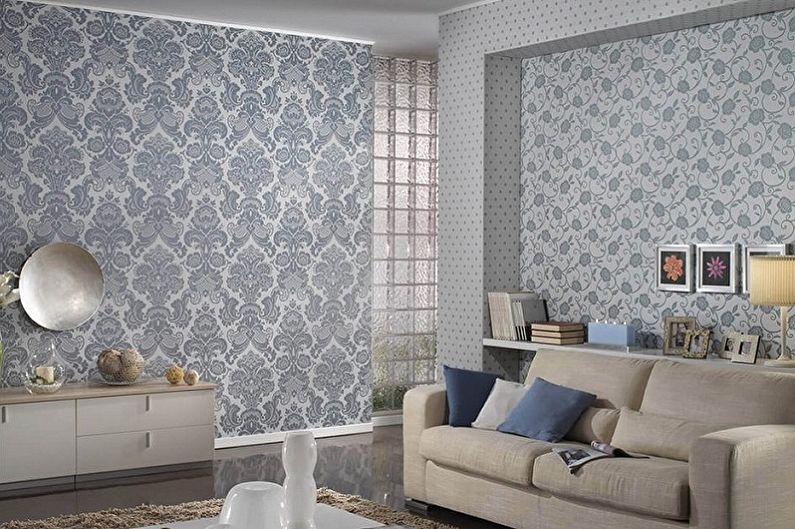 The combination of wallpaper in the interior - photo