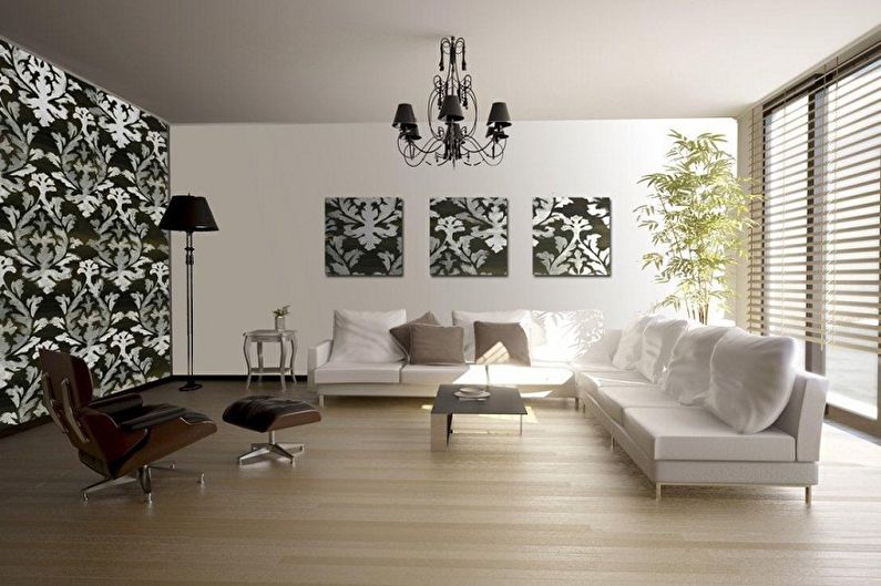 The combination of wallpaper in the interior - photo